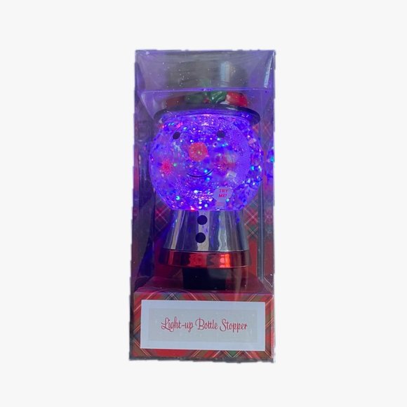 Sur la Table Light-up Bottle Stopper LED Light-up Snow Globe Snowman in Top-Hat - Picture 6 of 9